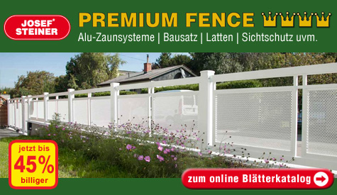 Zaun, Gartenzaun, Aluzaun, Sichtschutz beim Zaunspezialist Josef Steiner.