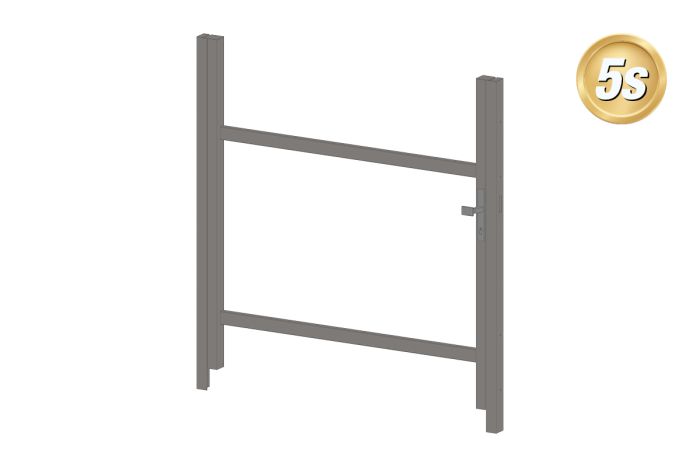 Alu Türrahmen 1-flügelig ohne Füllung (Profil: 85 mm) - Flügelhöhe: 900-1500 mm, Anschlag: rechts, Farbe: dunkelgrau 5S