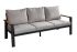 Loungesofa 3-Sitzer Lissabon aus Aluminium - Aluminiumfarbe: anthrazit, Stofffarbe: hellgrau