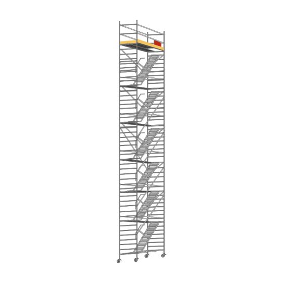 Alu Fahrgerüst Mod. FP (Treppenturm) - Breite: 1,30 m, Länge: 2,50 m - Arbeitshöhe: 14,30 m